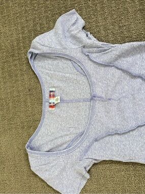 Light Lavender Ribbed Scoop Neck Top